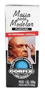 Massa de Modelar Plastilina 500g Azul Ult...