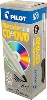 Pincel Marc. Perman. p/CD/DVD 2.0 Preto