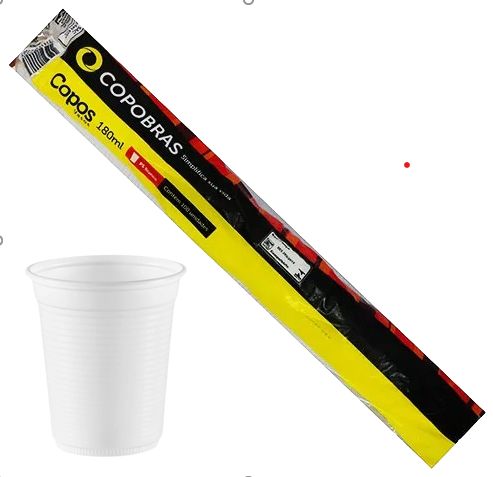 Copo Desc. 180ml c/100Un Branco Copobras