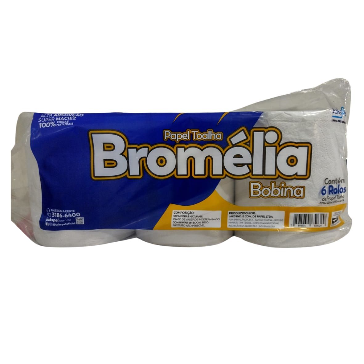 Papel Toalha Bob 6x200 Branco Bromelia 