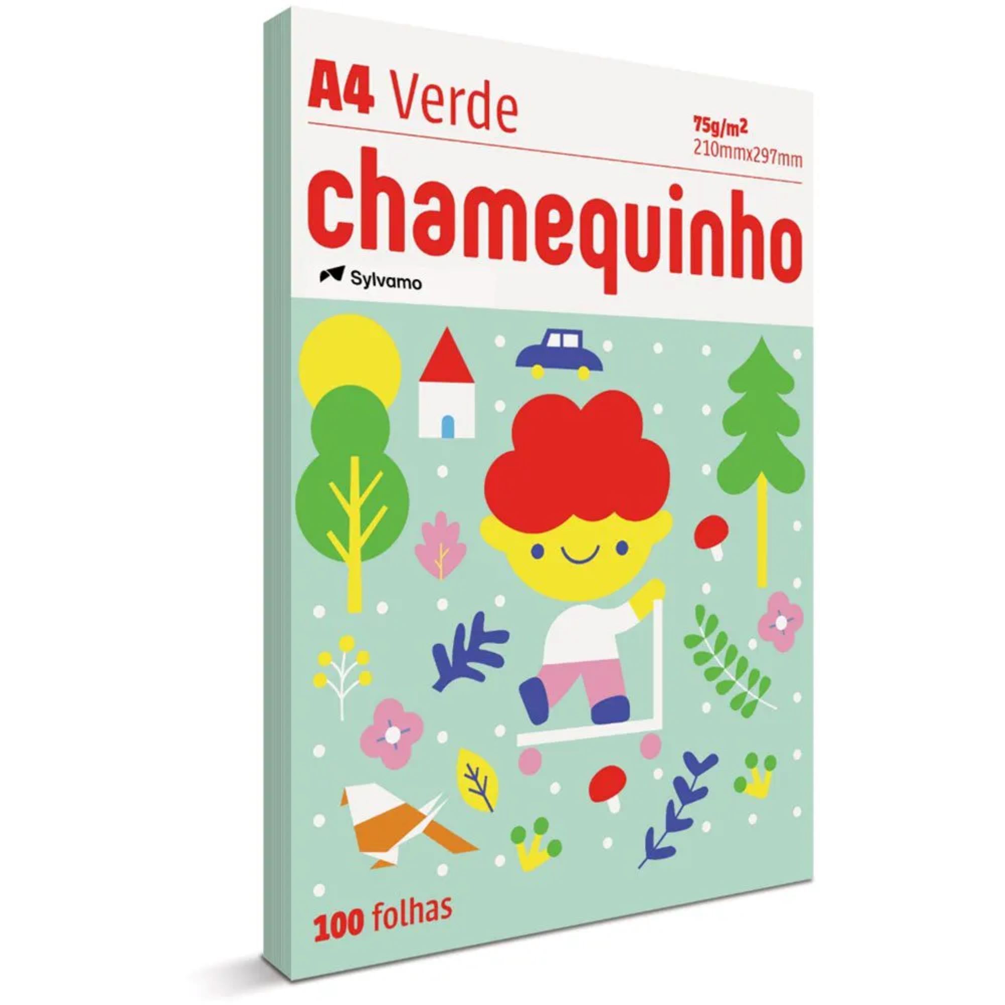 Papel Sulf. A4 75g 100Fls Chamequinho Verde