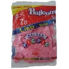 Balao Nº 7 Liso c/50 Un Rosa Baby 