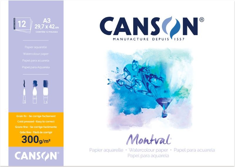 Bloco Montval Aquarela A3 300g 12F Ref.60...