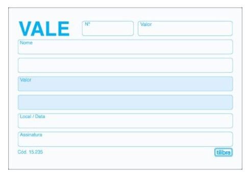 Bloco de Vale s/Canhoto c/100F Ref.152358