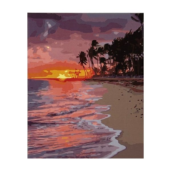 Tela Pintura Num 40x50 Por do Sol Ref.W4177