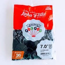 Balao Nº 7 Liso c/50 Un Preto