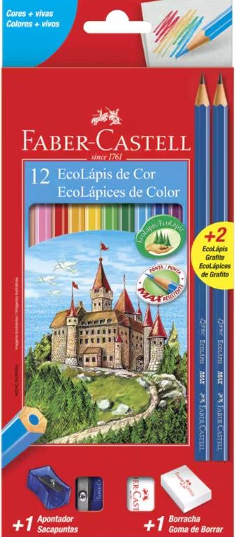 Lapis de Cor 12 Cor+Kit Escolar Ref.12011...