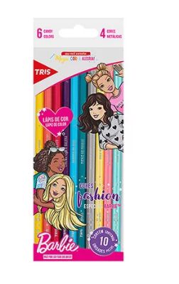 Lapis de Cor 10 Cor Barbie Cores Fashion ...