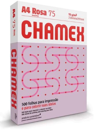 Papel Sulf. A4 75g/m² 500F Color Rosa Chamex