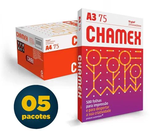 Papel Sulf. A3 75g/m² 500Fls Branco Chamex