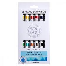 Aquarela Lefranc c/12 Cor 10ml Ref.301448