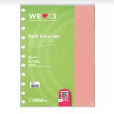 Refil Colorido A5 140X220mm 50F 80g Ref. ...