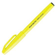 Caneta Brush Amarelo Flourecente Ref.SES1...