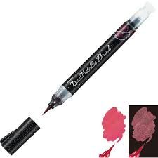 Caneta Brush Metalico Ref. XGFH-DPX Rosa/...