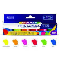Tinta Acrilica Color 10ml c/6 cores Neon ...