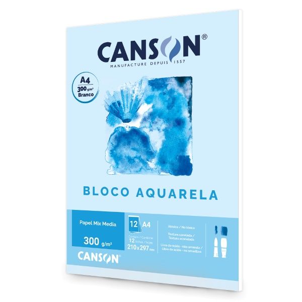 Bloco Aquarela A4 300g 12F Ref.66667180 B...