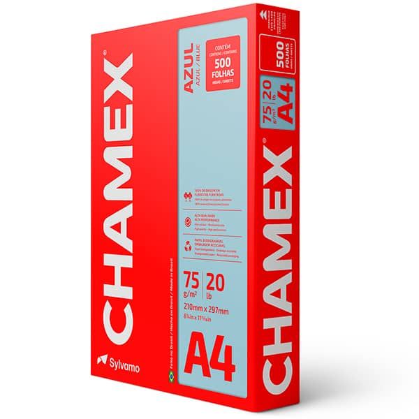 Papel Sulf. A4 75g/m² 500F Color Azul Chamex