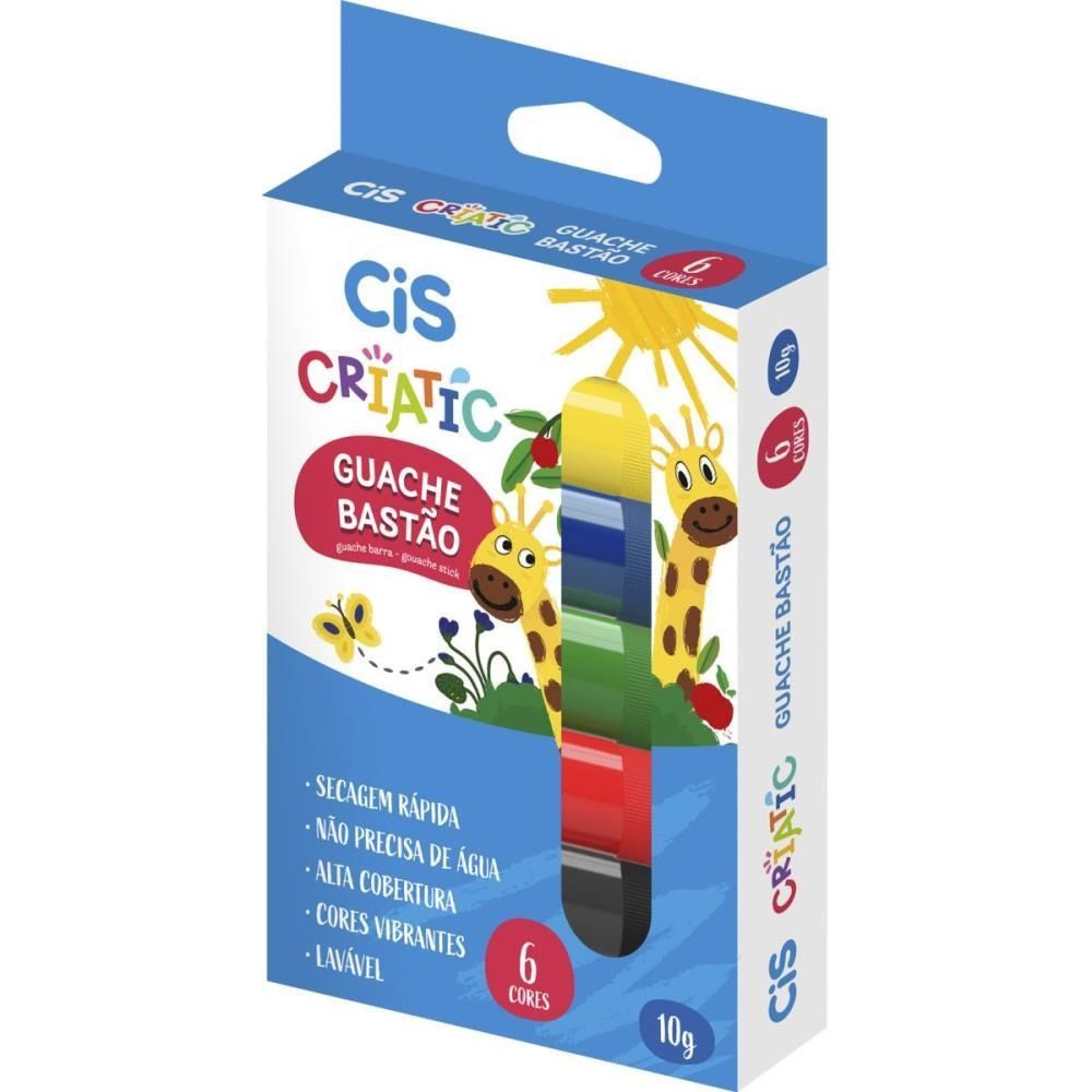 Tinta Bastao Guache 10g 06 Cores Ref.5.7897