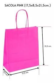 Sacola p/Presente Tam.Medio Pink