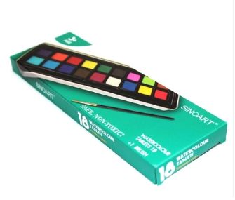 Aquarela Pastilha 18 Cores + 1 Pincel Ref...