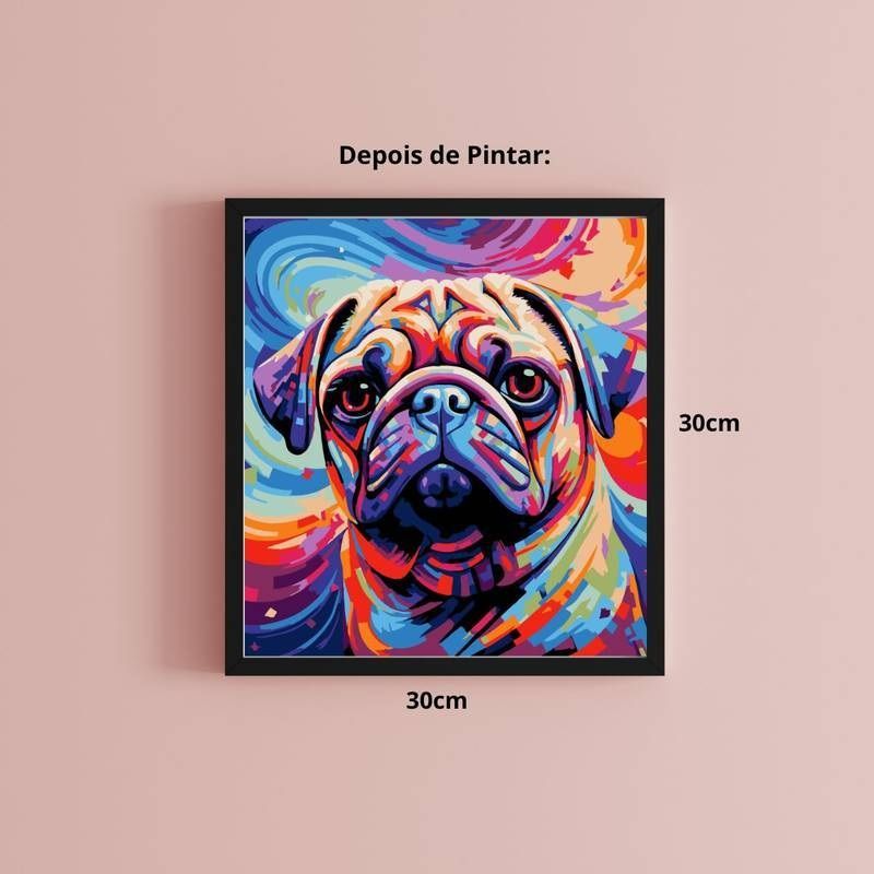 Tela Pintura Num 30x30 B.Buldogue Fran Re...