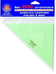 Esquadro Acrílico 45º 2mm s/Escala 50cm R...