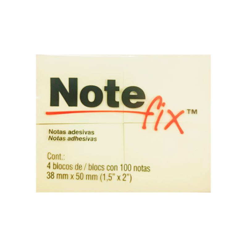 Bloco NoteFix 38x50 c/4Un c/100F Ref.NFX3...