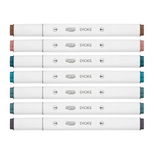 Marcador Dual Marker Evoke 6 Tons de Cinz...