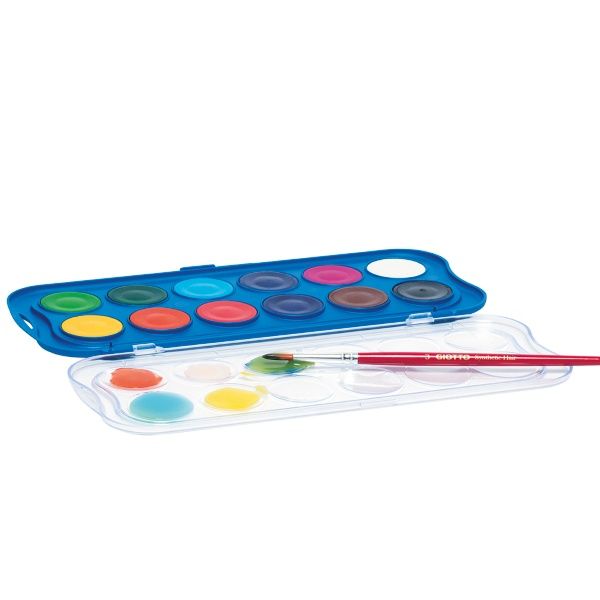 Tinta Aquarela Pastilha 12 Cor 30mm Ref.F...