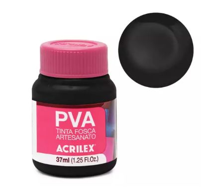 Tinta Plástica PVA 37ml Ref.520 Preto