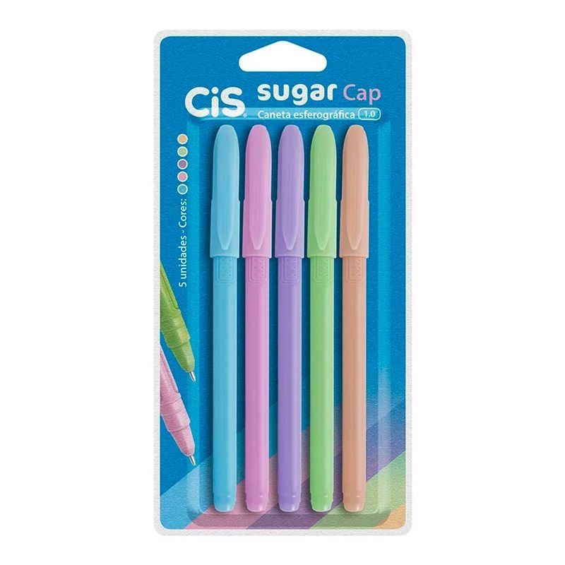 Caneta 1.0 Esfer. Sugar Cap c/5 Ref.58.67...