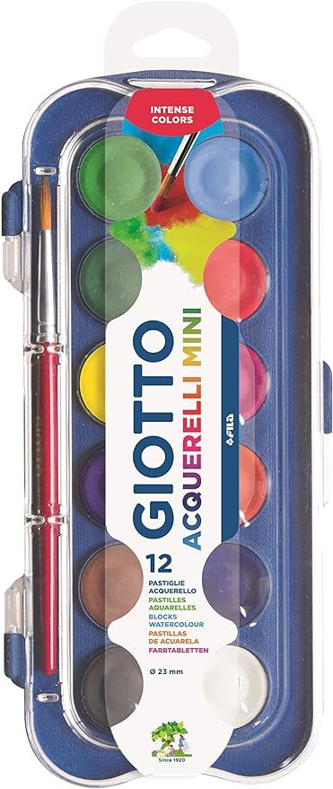 Tinta Aquarela Pastilha 12 Cor 30mm Ref.F...