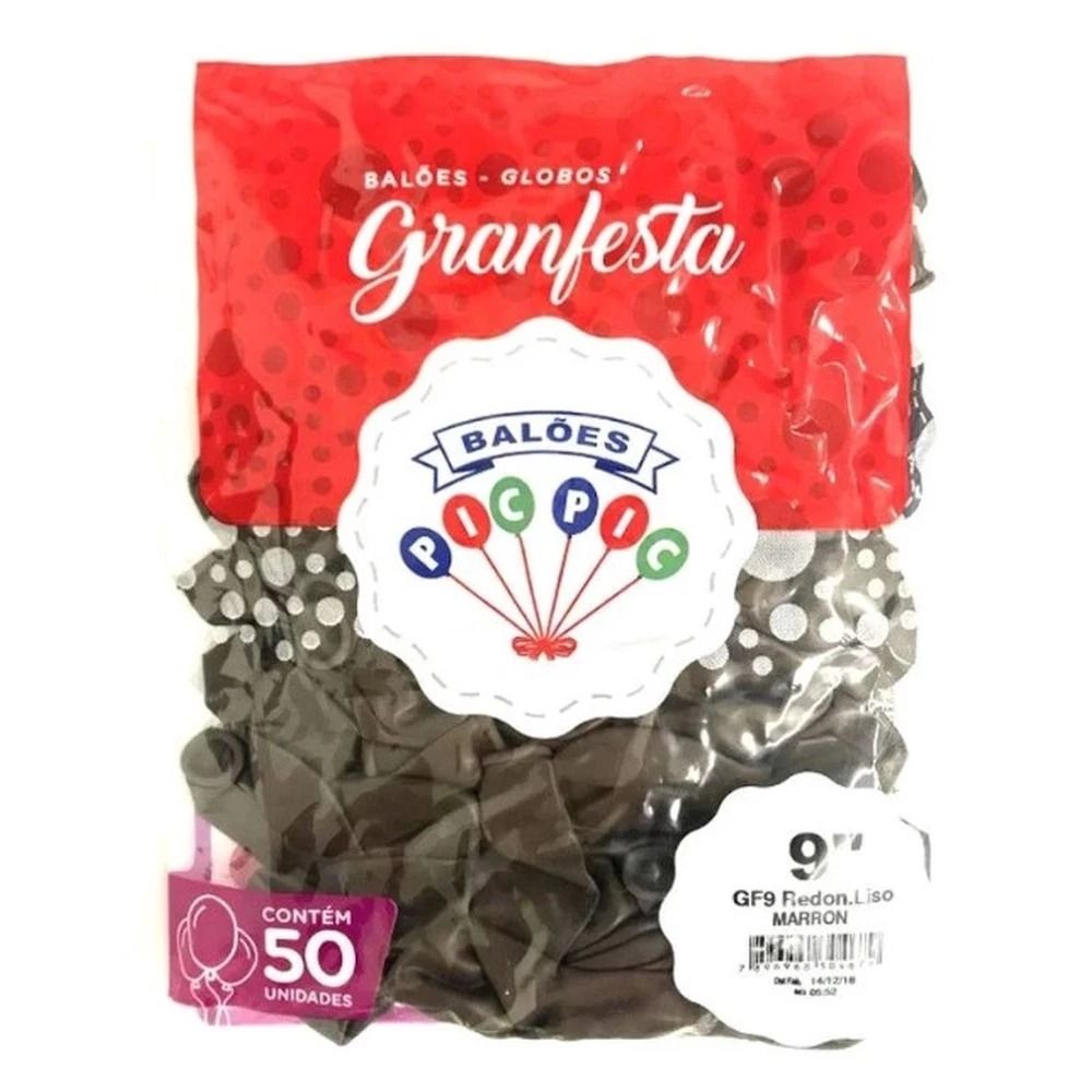 Balao Nº 9 Liso c/50 Un Marrom